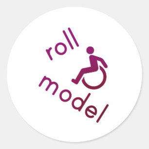 Rollmodell - Funktionstester - vid lila Runt Klistermärke