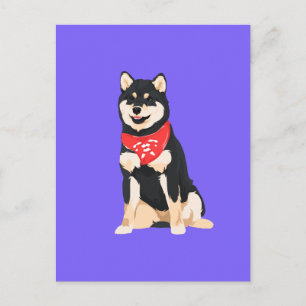 Rollo Coola Black Shiba Inu Hund Vykort