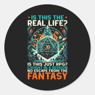 Rollspel Rpg Mästare D20 Brädspel Roligt Rp Runt Klistermärke