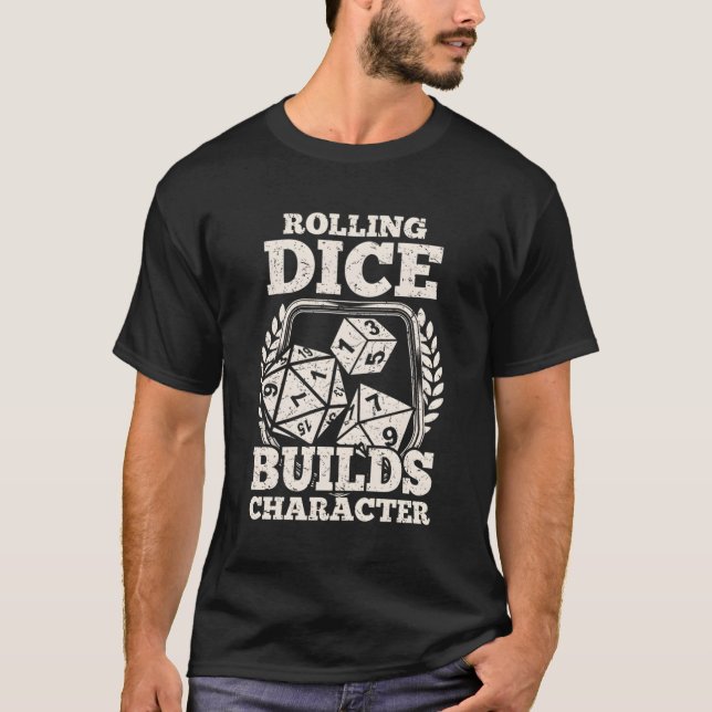 Rollspela Tabletop Spelar rullande Dice Rpg T Shirt (Framsida)