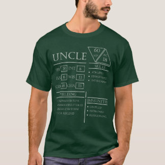 Rollspels Tärningar Gamer Dragon Farbror Stat Färd T Shirt