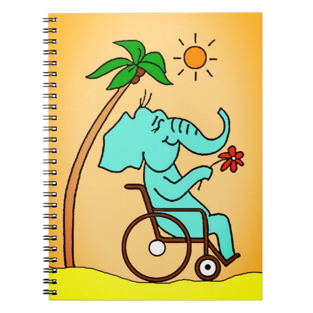 Rollstuhlfahrer Elefant Anteckningsbok (Framsidan)