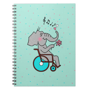 Rollstuhlfahrer Elefant verliebt Anteckningsbok