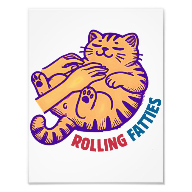 Rollties Cat Funny Cute Cat Lover Kitten Fototryck (Framsidan)