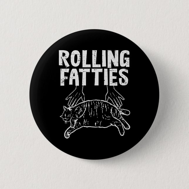Rollties Cat Funny Tjock Kitten Manar Women Kid Knapp (Framsida)