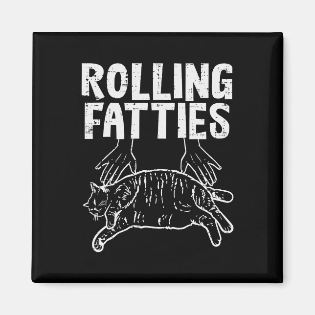 Rollties Cat Funny Tjock Kitten Manar Women Kid Magnet (Framsidan)