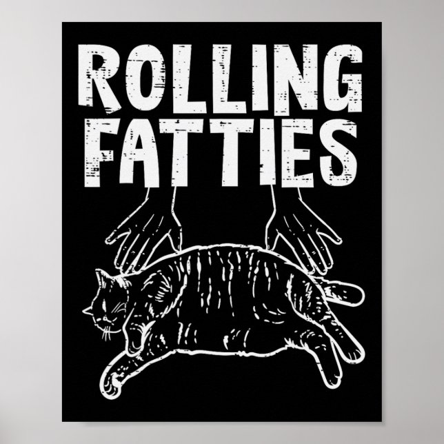 Rollties Cat Funny Tjock Kitten Manar Women Kid Poster (Framsidan)