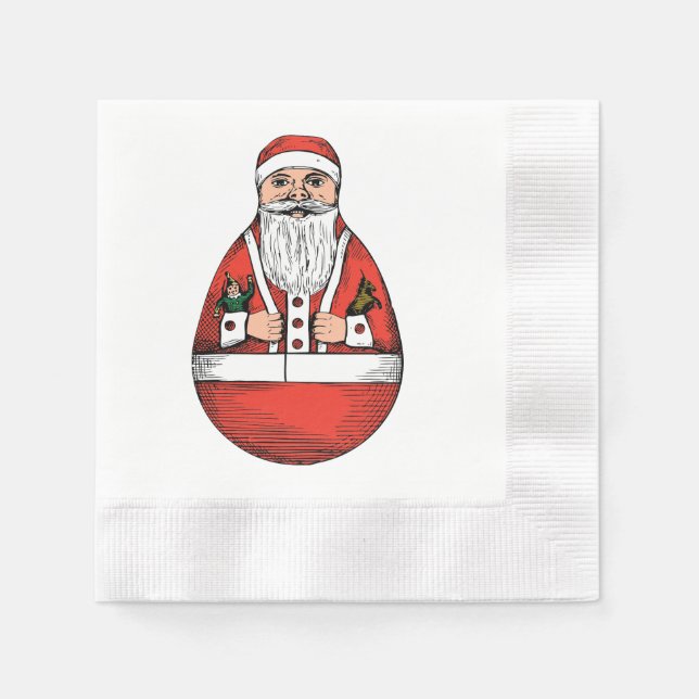 Rolly Polly Santa Leksak White Pappersservett (Framsidan)