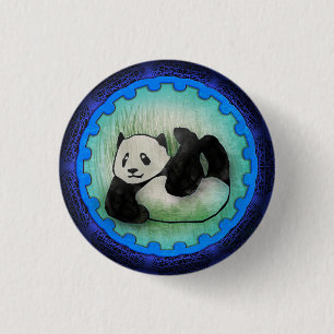 Rolly Polly vänlig PandaPal i blått Knapp