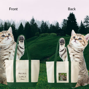 Rolsk kattälskare kramar och klor tygkasse