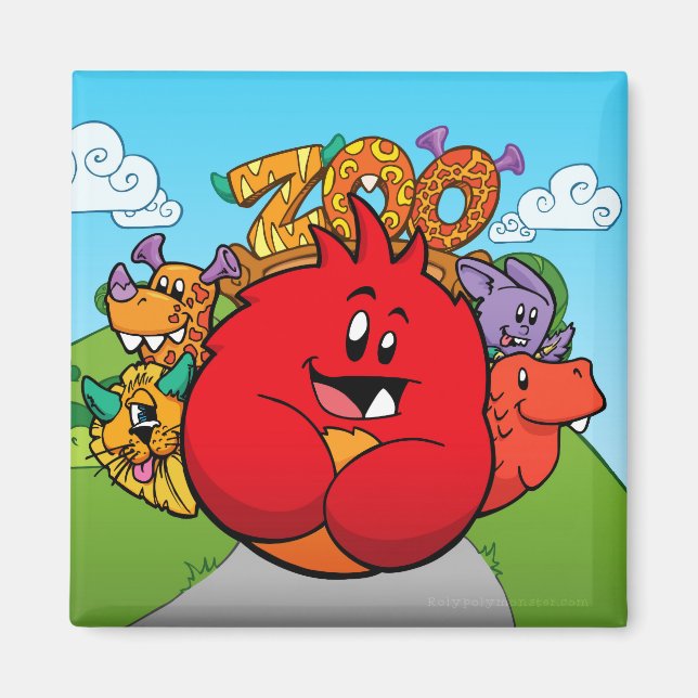 Roly-Poly Monster "Zoo" Magnet (Framsidan)