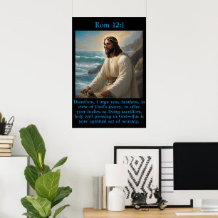 Rom 12:1 Jesus nära lugnens hav Poster