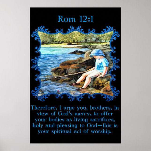 Rom 12:1 Pojke i floden. Poster (Framsidan)
