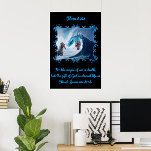 Rom 6:23 Grizzly Bears i havet Poster