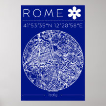 Rom Blueprint Stadskartposter – Cirkulär design
