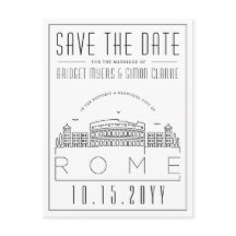 Rom Bröllop | Stiliserad Skyline Spara datum