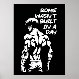 Rom Byggdes inte på en dag - Anime Bodybuilding Poster