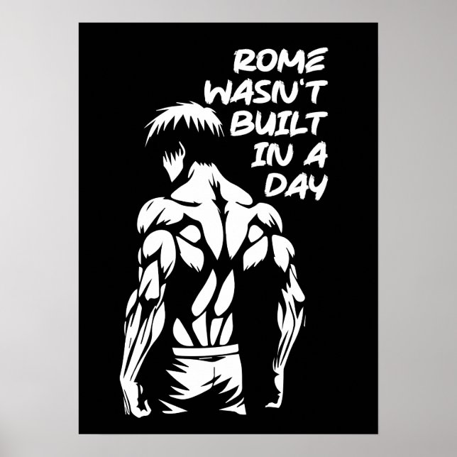 Rom Byggdes inte på en dag - Anime Bodybuilding Poster (Framsidan)