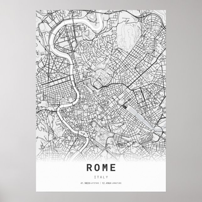 Rom Cartography City Karta Poster (Framsidan)
