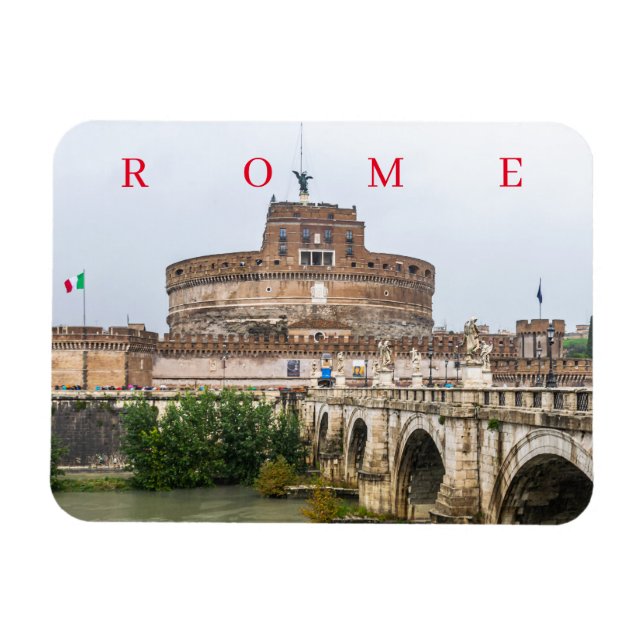 Rom Castel Sant'Angelo view-kylmagnet Magnet (Horisontell)