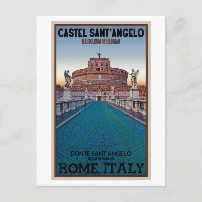 Rom - Castel Sant'Angelo Vykort (Framsida)