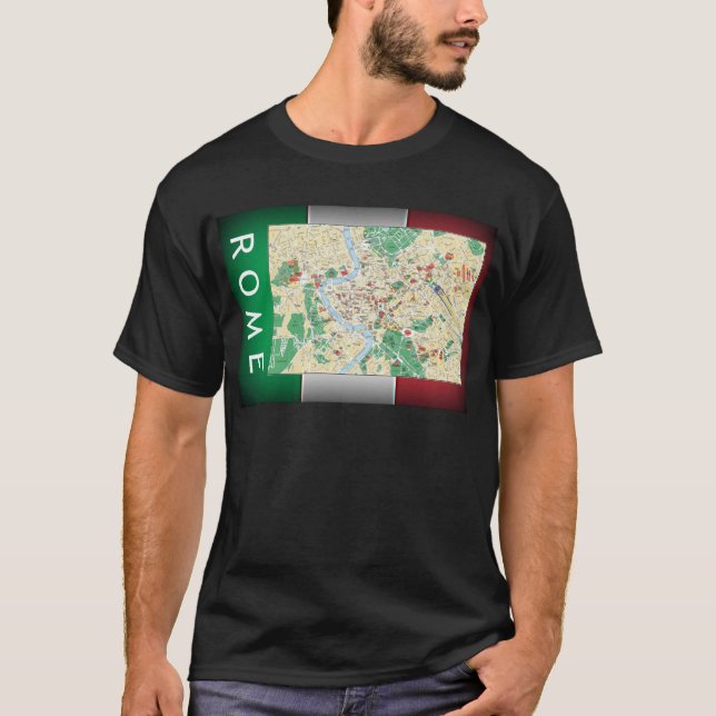 Rom City Karta T-shirt (Framsida)