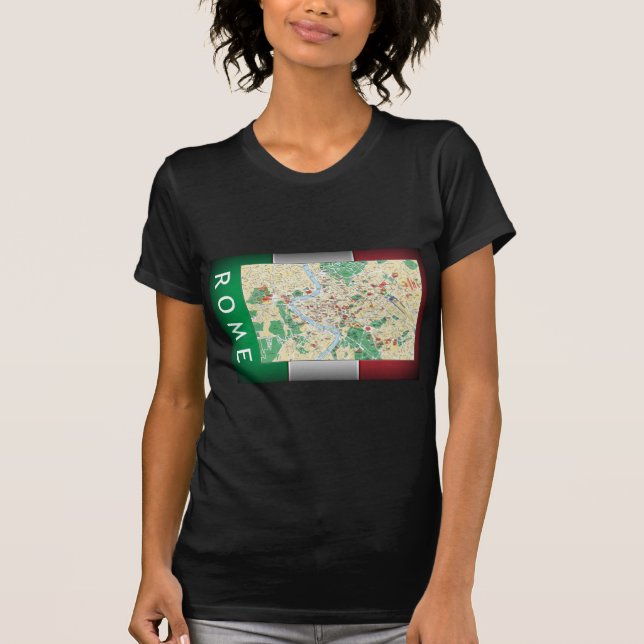 Rom City Karta T-shirt (Framsida)