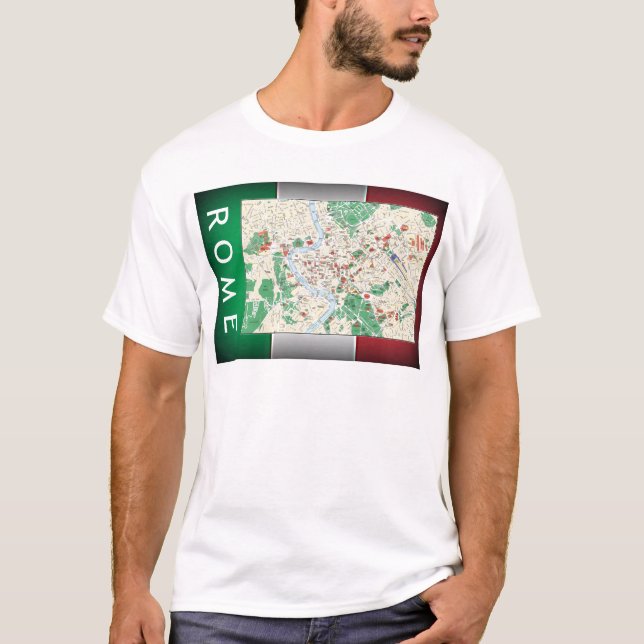 Rom City Karta T-shirt (Framsida)