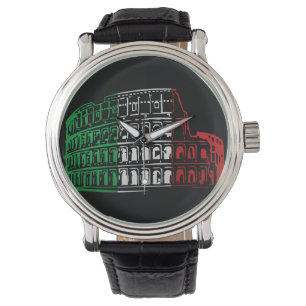 Rom Coliseum Italienska Flagga Watch Armbandsur