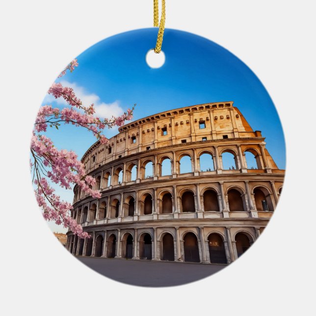 Rom Colosseum Italien Målade Julgransprydnad Keramik (Framsidan)