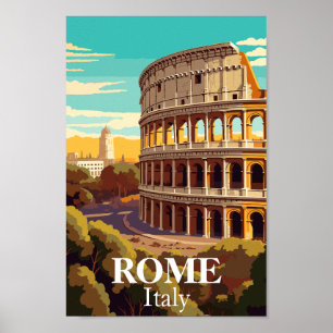 Rom Colosseum Italien Resa Illustration Poster