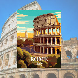 Rom Colosseum Italien Travel Illustration Vykort