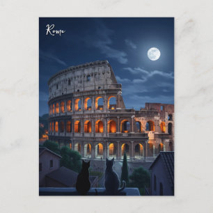Rom Colosseum-katter på natten Vykort
