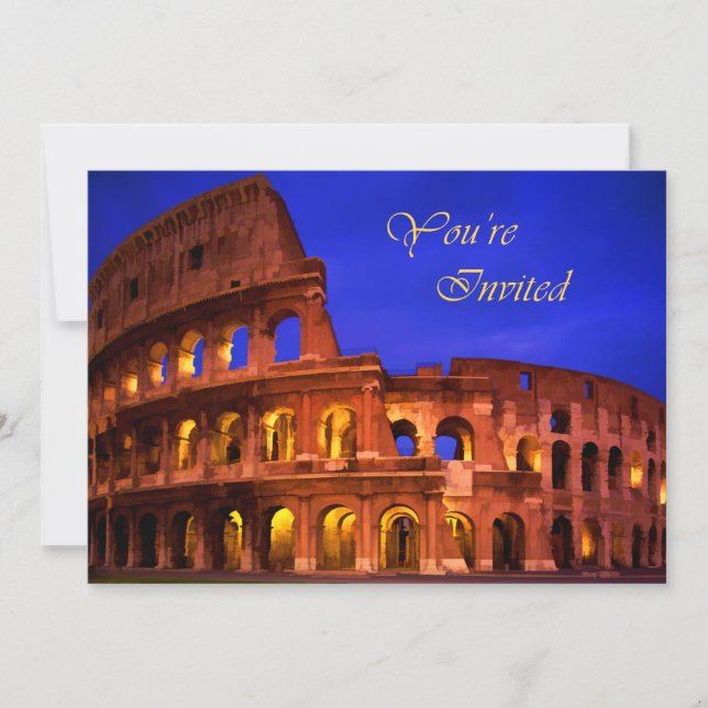 Rom Colosseum på natten Du är inbjuden Inbjudningar (Framsida)