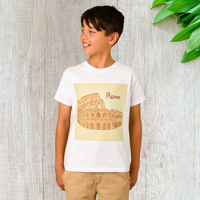 Rom Colosseum Sketch Boys T Shirt (Skapare uppladdad)