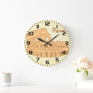 Rom Colosseum Sketch Stor Klocka