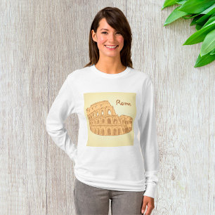Rom Colosseum Sketch Womens Long-Sleeve T Shirt