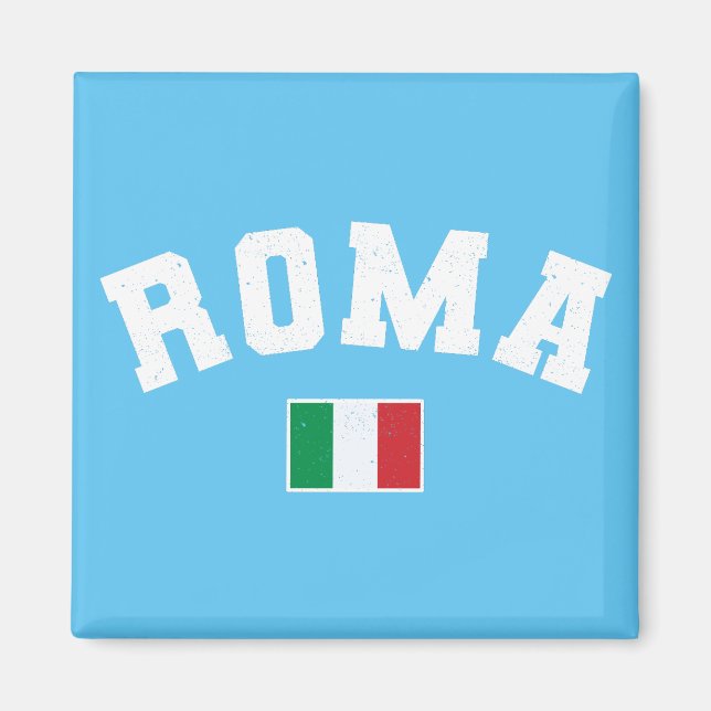 Rom Distress Athletic Typography w Italy Flagga Magnet (Framsidan)
