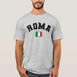 Rom Distress Athletic Typography w Italy Flagga T Shirt