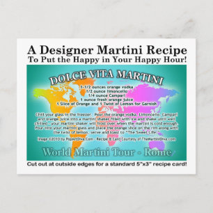Rom Dolce Vita World Tour Martini Receptkort Vykort