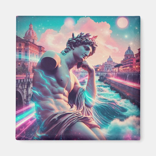 Rom | Eterisk Drömlik Urban Vaporwave Retrowave Magnet (Framsidan)