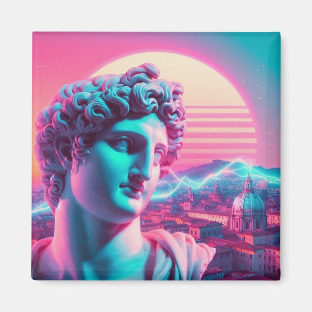 Rom | Eterisk Drömsk Urban Vaporwave Retrowave Magnet (Framsidan)