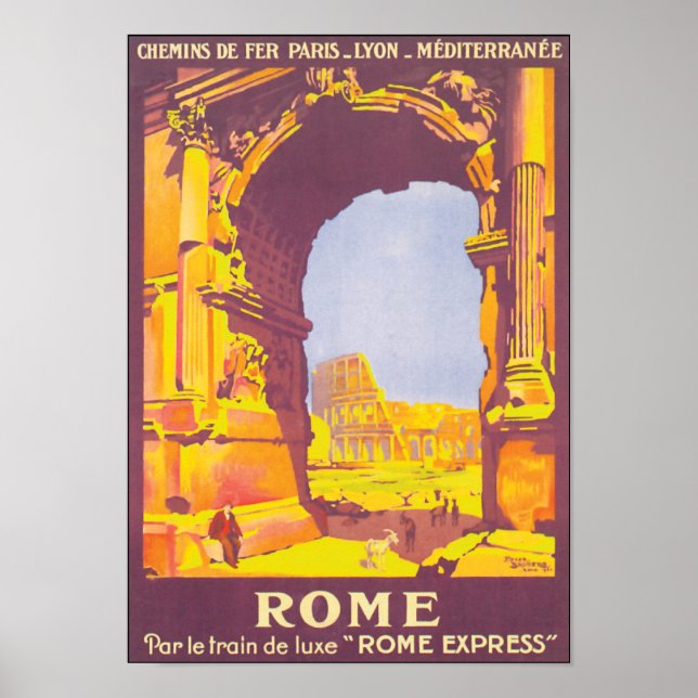Rom Express Bra Vintage resor Poster (Framsidan)