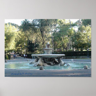 Rom, Fontän, villa Borghese Poster