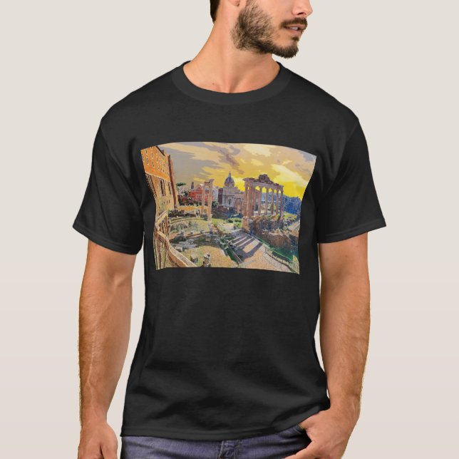 Rom Forum Romanum Architecture Italien #3 T Shirt (Framsida)