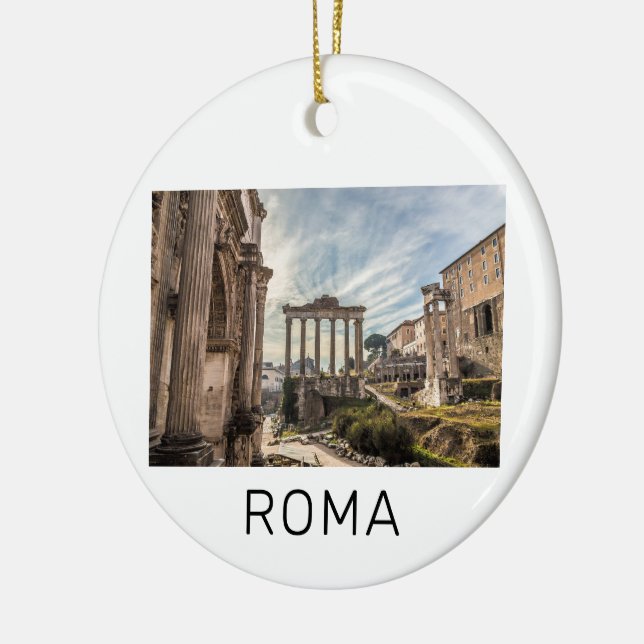 Rom Forum Romanum Italien Helgdag Souvenir Julgransprydnad Keramik (Vänster)