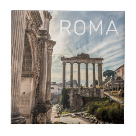 Rom Forum Romanum Italien Helgdag Souvenir Kakelplatta