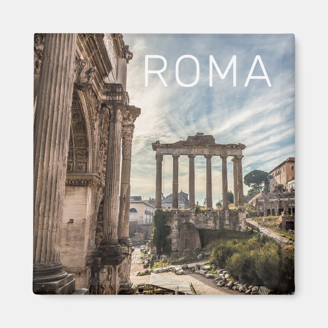 Rom Forum Romanum Italien Helgdag Souvenir Magnet (Framsidan)