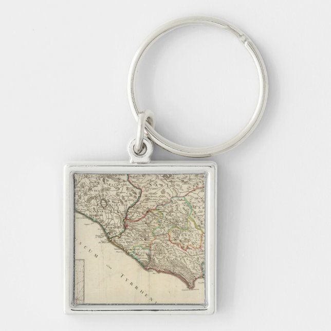 Rom Fyrkantig Silverfärgad Nyckelring (Framsidan)