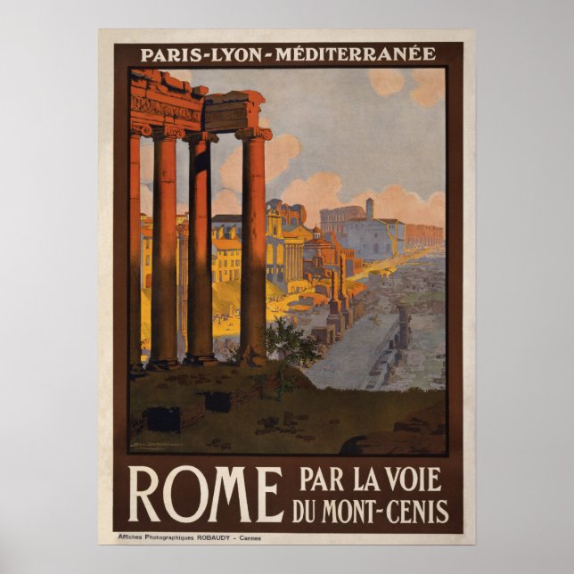 Rom genom Mont-Cenis Travel Poster (Framsidan)